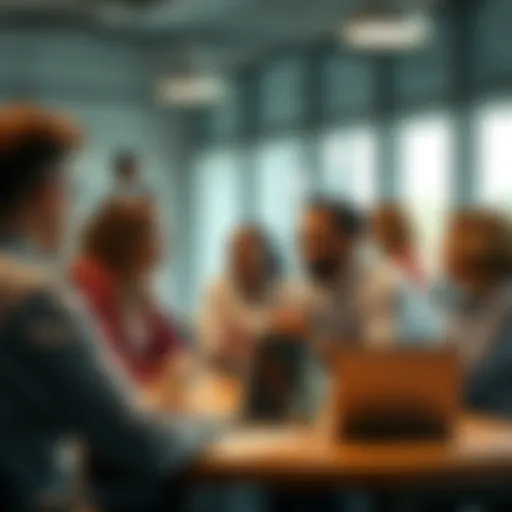 A diverse group of people actively discussing ideas in a meeting, highlighting the importance of unique traits in development processes.