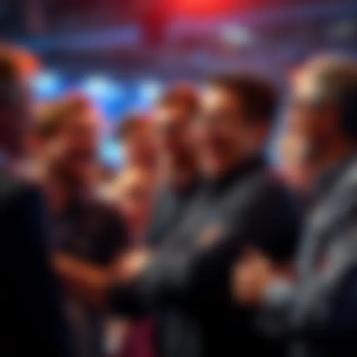 A group of people sharing a laugh over a ridiculous debate topic in a lively forum discussion