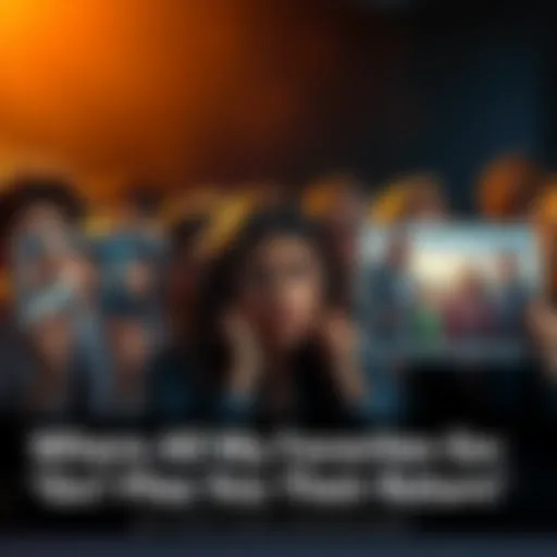 A group of people looking sad while holding pictures of their favorite shows and characters