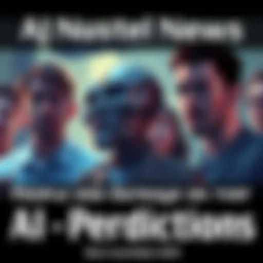 Group of people showing disbelief and concern over AI-generated predictions, including a fictional character representation of Mecha Hitler