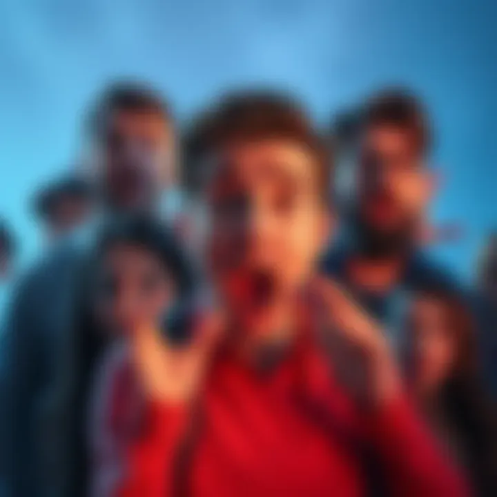 A group of people expressing shock and disbelief over unexpected news, showing various emotions.