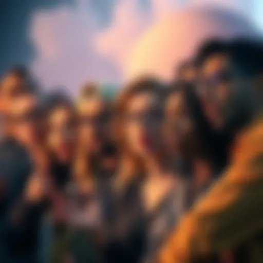 A group of diverse people looking surprised and discussing current events, capturing the shock and disbelief in the air.