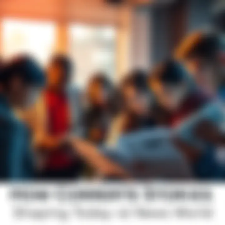 A group of diverse people engaged in reading stories on their devices, reflecting modern journalism in 2026