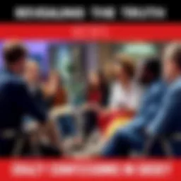 A group of people sitting in a circle, sharing their unusual thoughts and experiences, with open expressions of honesty and vulnerability.
