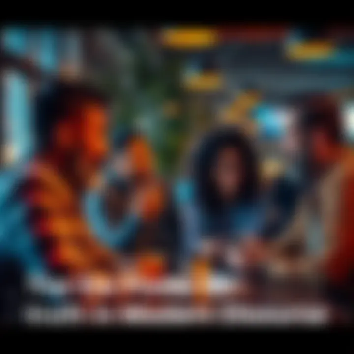 A group of diverse individuals discussing ideas over coffee, highlighting the importance of truth in communication.