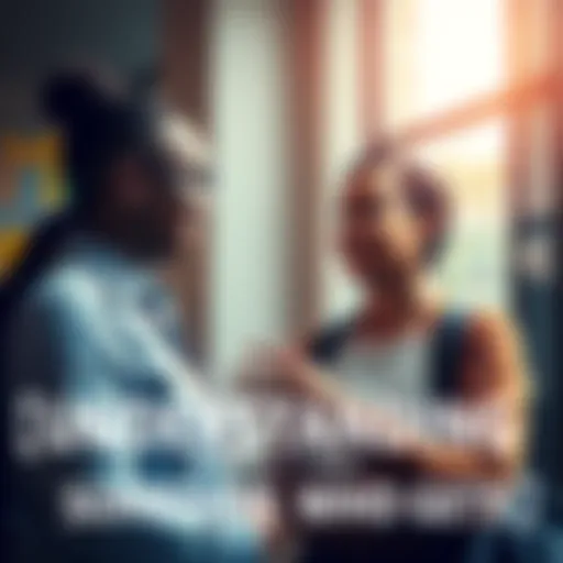 A diverse pair engaged in a meaningful discussion, showcasing empathy and connection