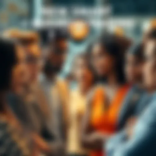 A group of diverse people talking with puzzled looks, representing misunderstandings in communication