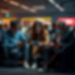 A frustrated group of people sitting with devices, discussing their decision to delete accounts due to high prices and bad service.