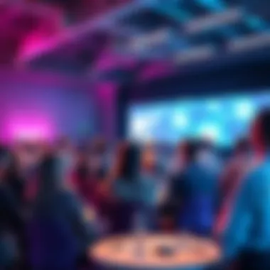 A group of people engaged in a lively discussion about AI technology and its impact on society at a forum