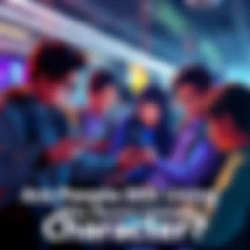 A group of people interacting with Character AI on various devices, showing mixed reactions to recent updates