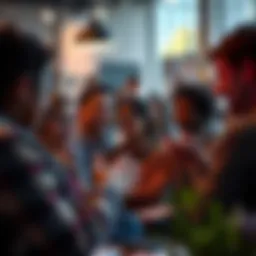 A diverse group of people sharing their opinions and ideas on various topics in a community setting