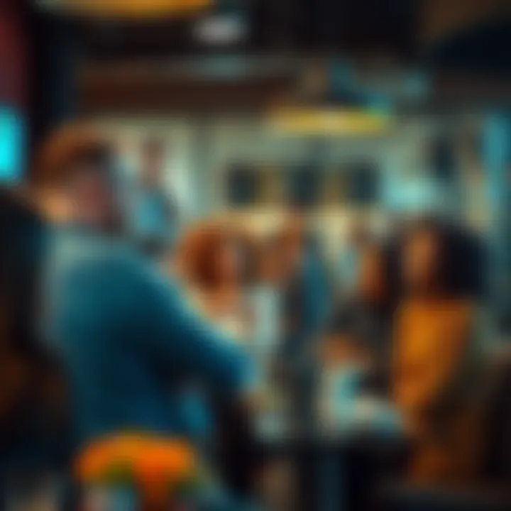 A group of diverse people discussing recent trends in a café, showcasing their daily lives and interactions.