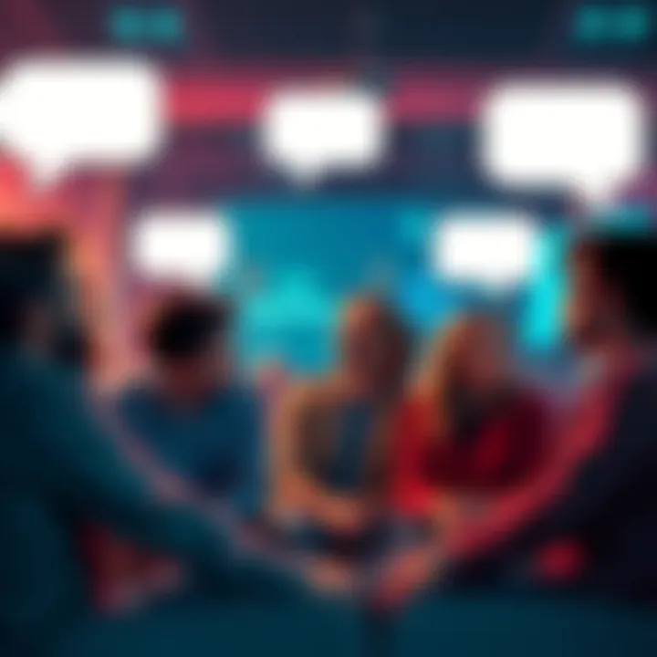 A group of people sitting together looking confused, with speech bubbles showing blank spaces to indicate a lack of discussion topics.