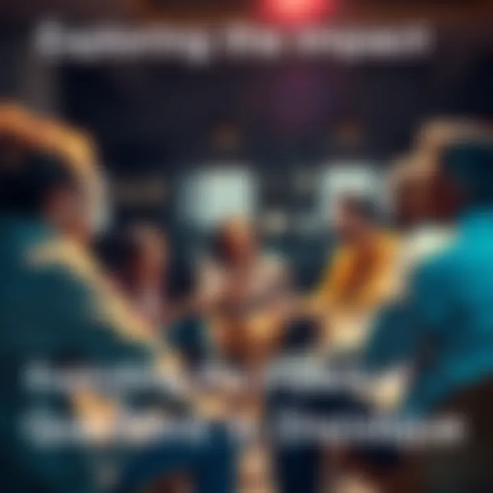 A group of diverse people sitting in a circle, actively asking questions and discussing ideas, showing connection and understanding among them