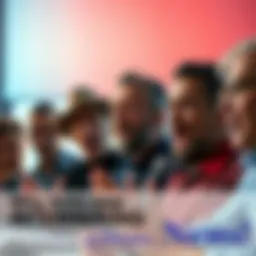 People in heated discussion A group of people engaged in a lively debate, showing varied expressions of frustration and determination. Some individuals appear to be arguing passionately, while others listen intently.