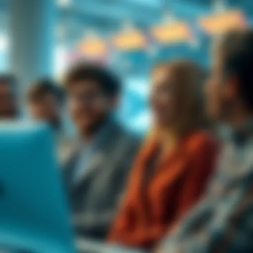People laughing at comments about AI A group of people amused by a funny comment thread about AI misunderstandings