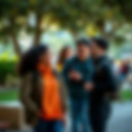 A group of friends sharing a laugh after a surprising moment at a park