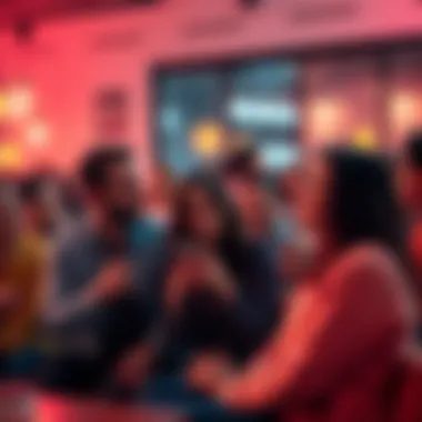 People Reacting to News A group of diverse individuals sharing their thoughts on current events in an informal setting