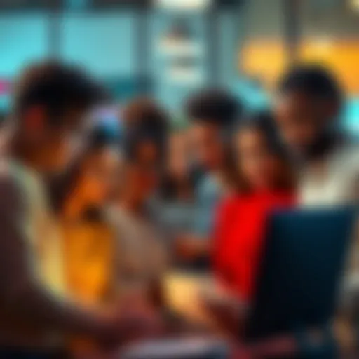 A group of diverse people looking at a computer screen, some appear confused while others nod in agreement, reflecting the influence of AI on decision-making.