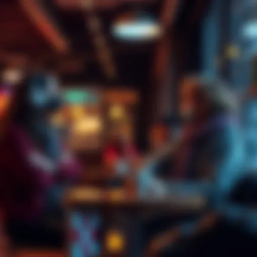 A group of people discussing their concerns about AI impacting jobs and creativity in a café setting