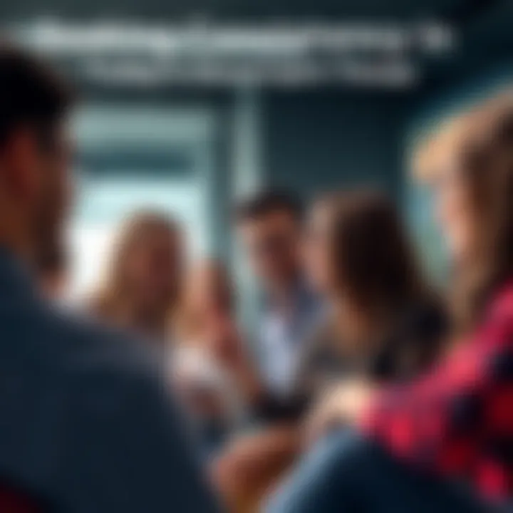 A group of people discussing policies and personal interactions in a calm setting, highlighting the need for consistency in daily life.