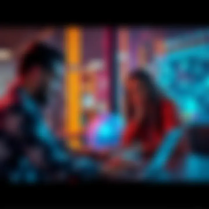 People using AI tools Group of people collaborating with AI tools like ChatGPT to enhance productivity and creativity