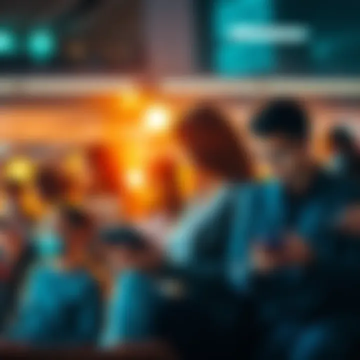 A group of people engaging with ChatGPT on various devices for work and leisure activities