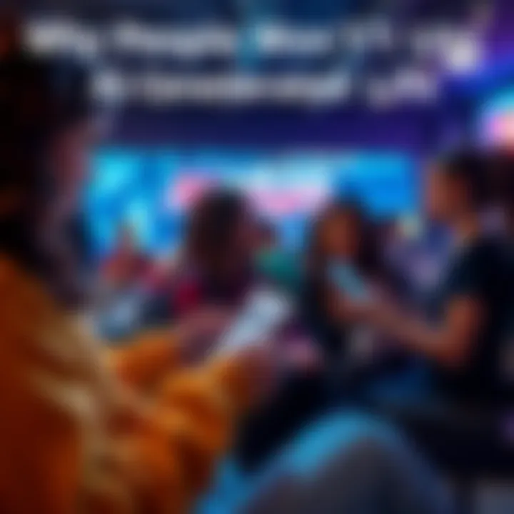 A group of friends planning an event using a basic mobile app on their phones, showing a chat interface and calendar features.