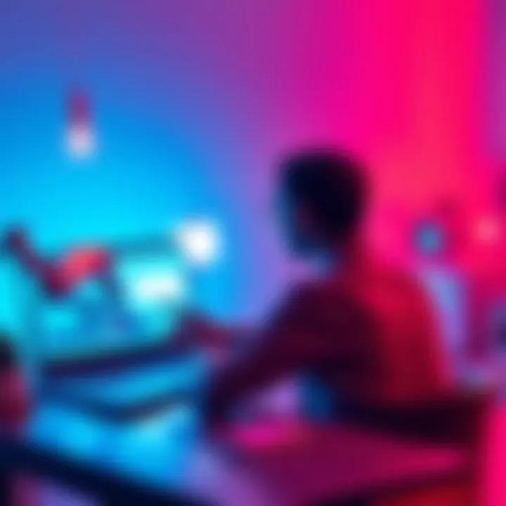 A person sitting at a desk, engaged in a conversation with a chatbot on their laptop screen, showcasing the use of personal bots for storytelling.