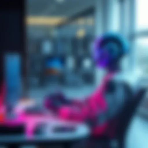 Individual engaged in a conversation with an AI program for emotional support