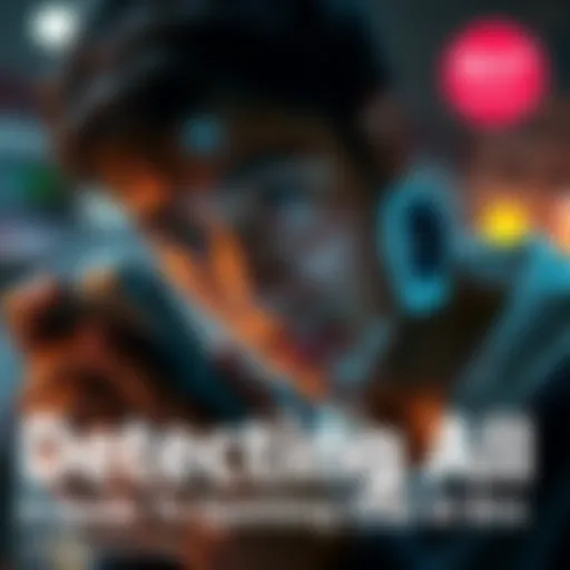 Person checking for AI signs A person looking closely at a smartphone, examining a digital face that may be AI, with a thoughtful expression