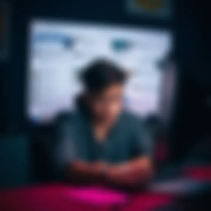 Person facing online harassment A person looking distressed while using a computer, surrounded by negative comments on the screen