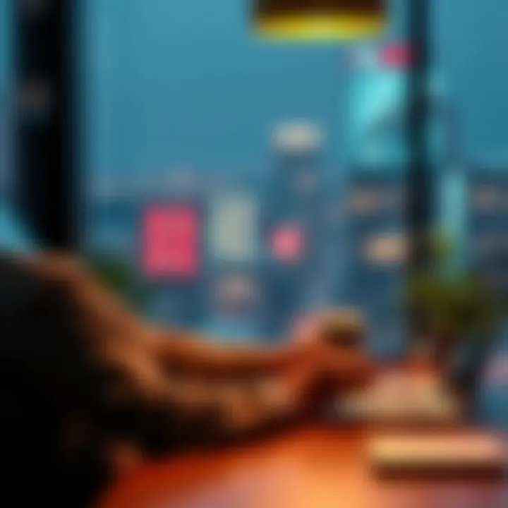 Individual sitting at a desk with a laptop and notebook, considering side job options such as mystery shopping and online tutoring