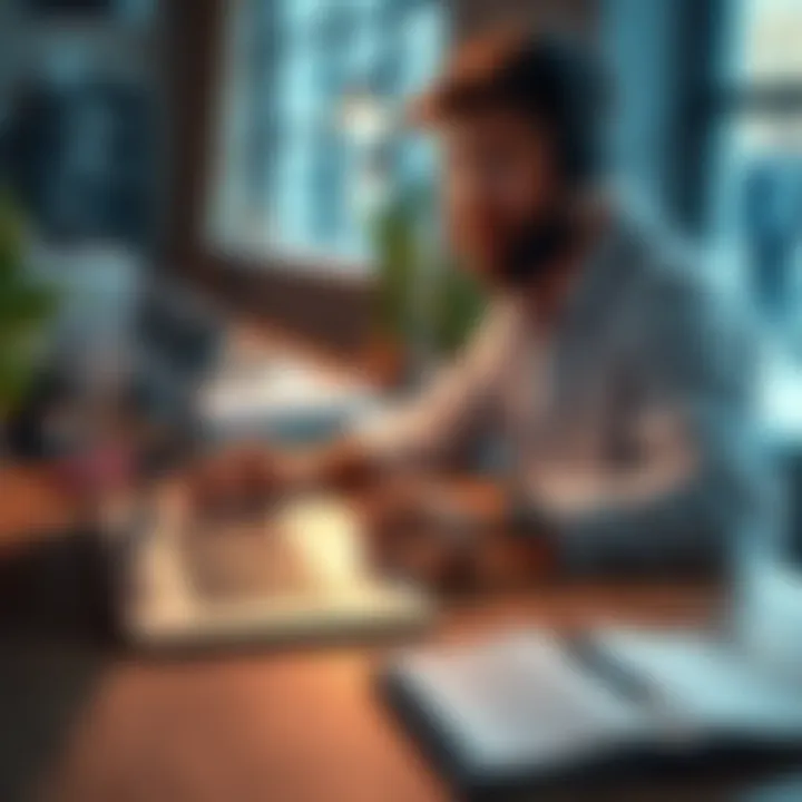 A frontend developer studying AI and ML concepts on a laptop with coding books and a notebook on the table