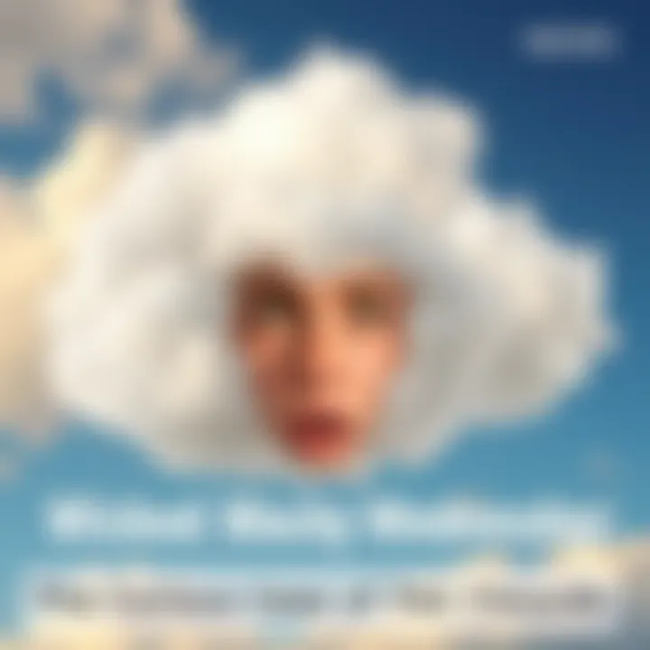 A person with an eyebrow raised, staring in wonder at a fluffy cloud shaped like a pet, sparking curiosity.