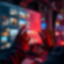 A person points at various images displayed on a screen while discussing editing prompts