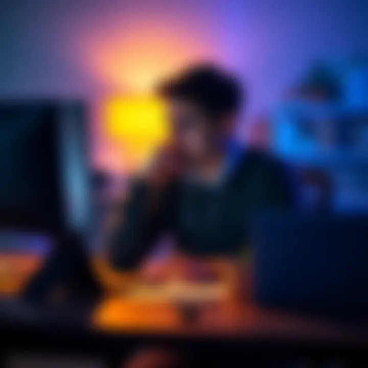 A person sitting at a desk, looking thoughtful and overwhelmed after launching four SaaS products, symbolizing emotional challenges in tech development.