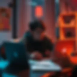 Individual sitting at a desk looking concerned while reading comments on a laptop about their anti-AI past