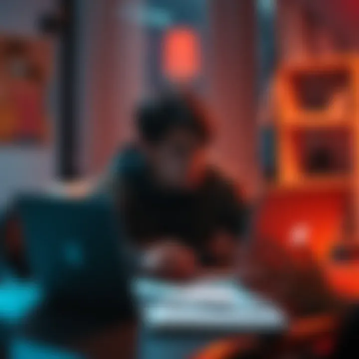 Individual sitting at a desk looking concerned while reading comments on a laptop about their anti-AI past
