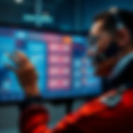 Individual looking at various AI subscription plans on a digital screen