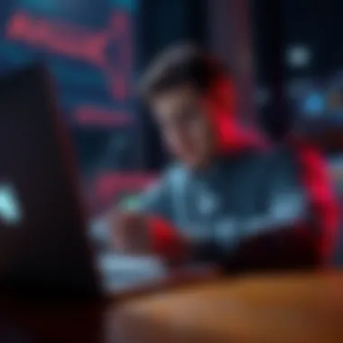 A person looks doubtful while reviewing AI-related claims on a laptop, showing a mix of confusion and disbelief.