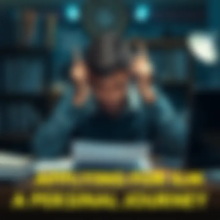 Individual sitting at a desk, frustrated with job application paperwork, reflecting the challenges of applying to ILM