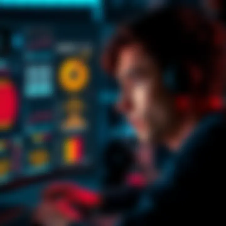 Individual looking concerned while taking a test with AI tools in the background