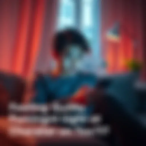 A person sits on a couch, staring at their phone with a concerned look, reflecting on their use of Character AI and its effects on their life.