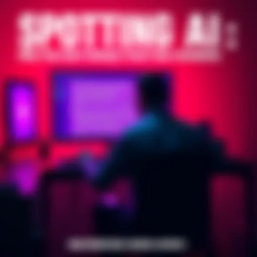 A person sitting at a desk looking at a computer screen, trying to identify AI-generated text