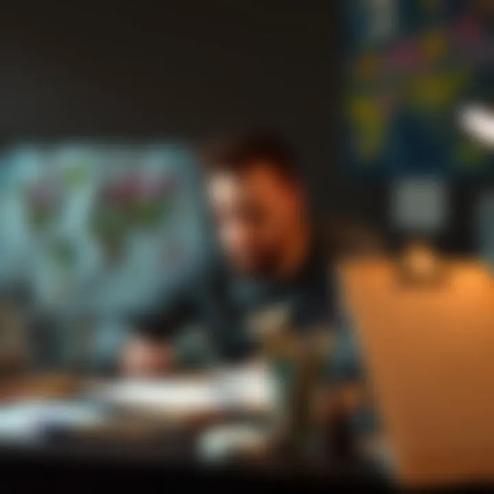 A person sitting at a table with blank paper and art supplies, looking frustrated and unsure, reflecting on their perceived lack of artistic ability.