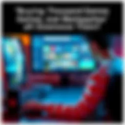 Person buying video games online A person sitting at a computer screen displaying a video game marketplace, looking frustrated after downvoting games.