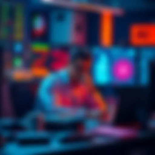 A thoughtful individual sits at a desk, surrounded by technology, pondering the impact of AI on critical thinking and authenticity at work.