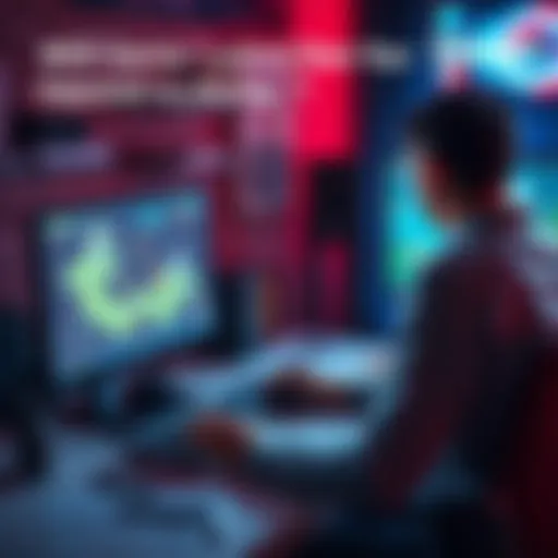 Person creating a video game A person focused on designing a video game on a computer, surrounded by sketches and notes.