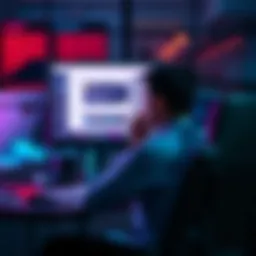 A person seated at a desk, contemplating uninstalling ChatGPT or staying with the free tier, with a computer screen displaying ChatGPT interface.